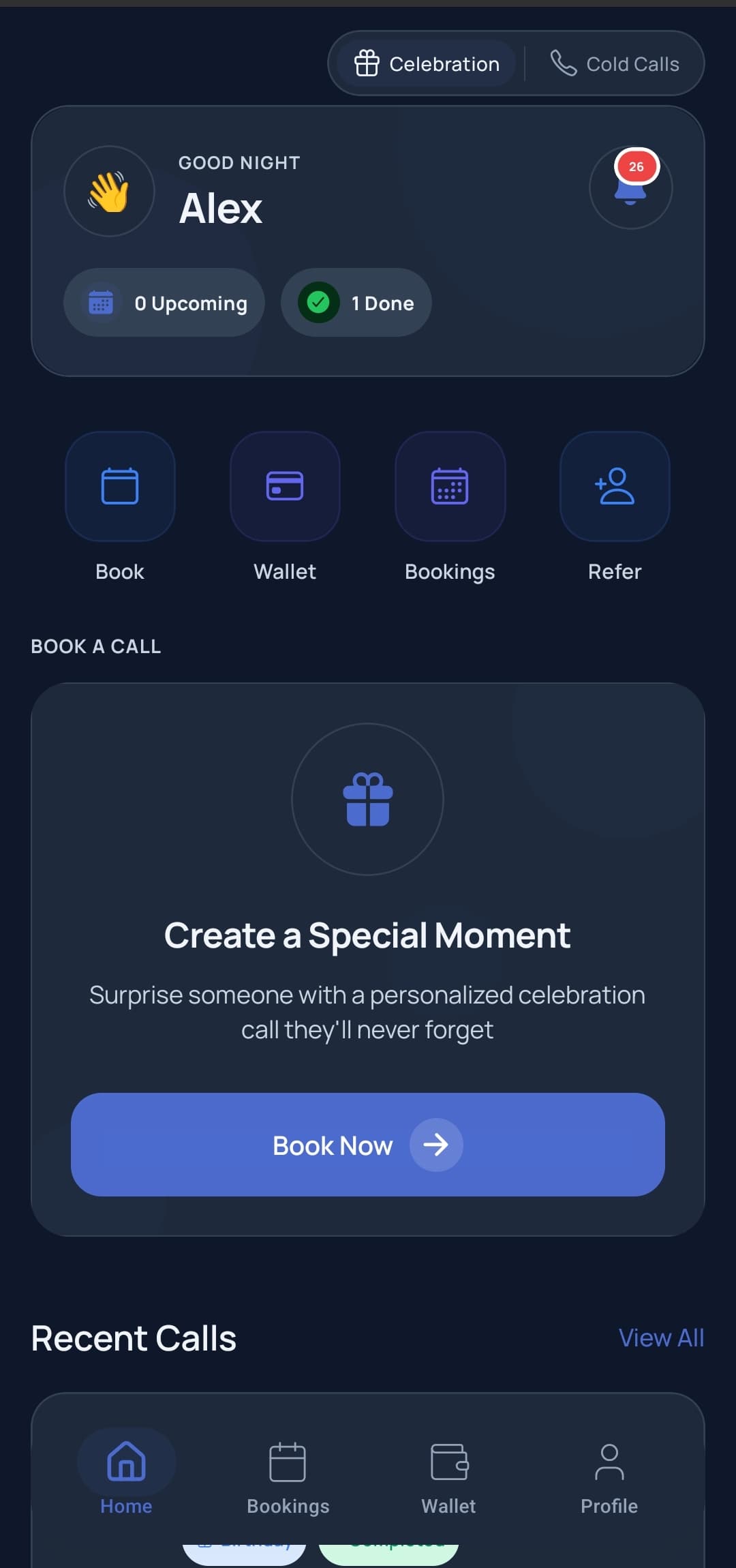 Kyvorra app home screen
