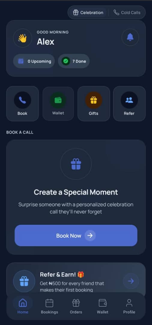 Kyvorra app home screen